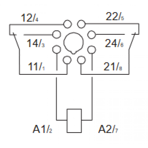 61452 Univerzélne relé 8.pol. LED