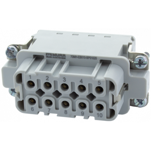 70MH-EB010-BP01020 A10 female 10-pole, Push-in, 250 V, 20 A