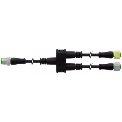 7356-X0017-6340060 T-coupler M12 M 0° / 2x M12 F 0° with cable