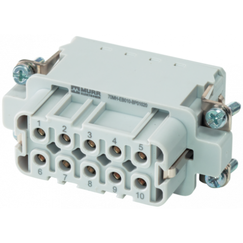 70MH-ES010-BP01020 A10 male 10-pole, Push-in, 250 V, 20 A