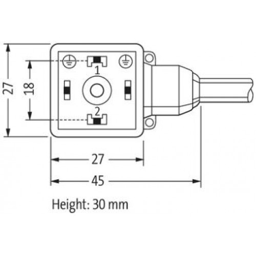M12 MALE 0  / MSUD 18MM Orange 0,7