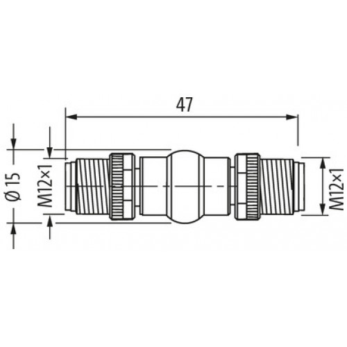 7000-44201-0000000 M12 ADAPTOR MALE B-CODED / M12 MALE B-CODED