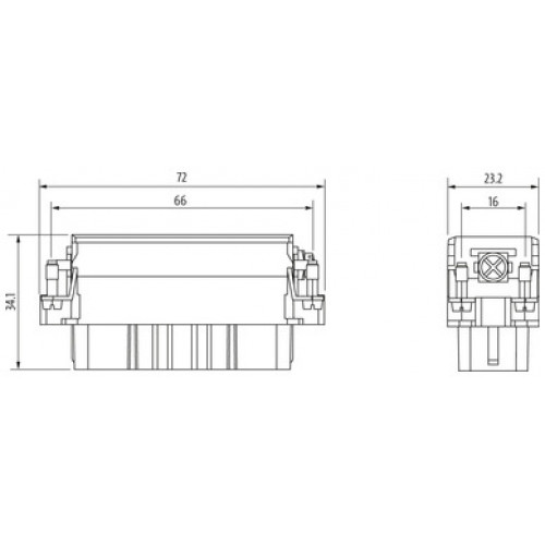 70MH-EB016-CP01020 A16 female 16-pole, Push-in, 250 V, 20 A