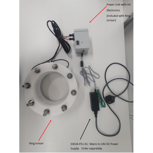 3024 DC Ring ioniser 200 Prstencový ionizátor pre pneumatické dopravné systémy