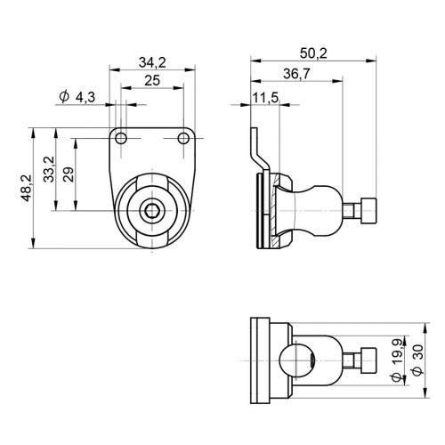 WMS12AL Mounting System for 54,5 × 27 × 16 mm (M)