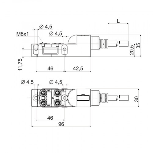 ZAV45V501 Connection Cable RJ45; 8-pin