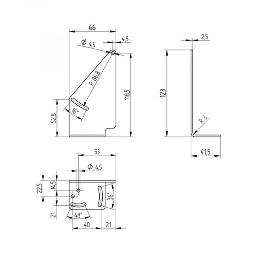 WTA Mounting Bracket for 81 × 55 × 30...47 mm (TA)