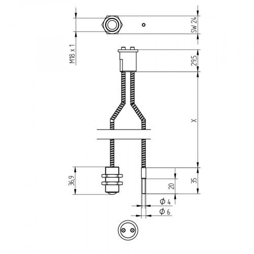 FL2102 Glass Fiber-Optic Cable Through-Beam Mode for P1XF
