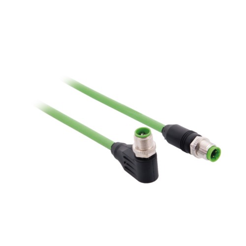 ZC1V018 Connection Cable M12 × 1; 8-pin, X-coding - M12 × 1; 4-pin, D-coding