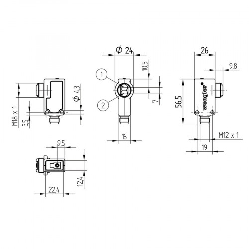 YR24PCT2 Reflex Sensor with Background Suppression