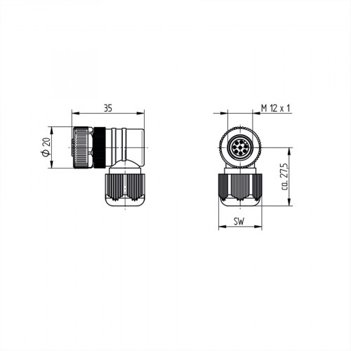 BW7SG7V1-2M Connection Cable M8 × 1; 4-pin