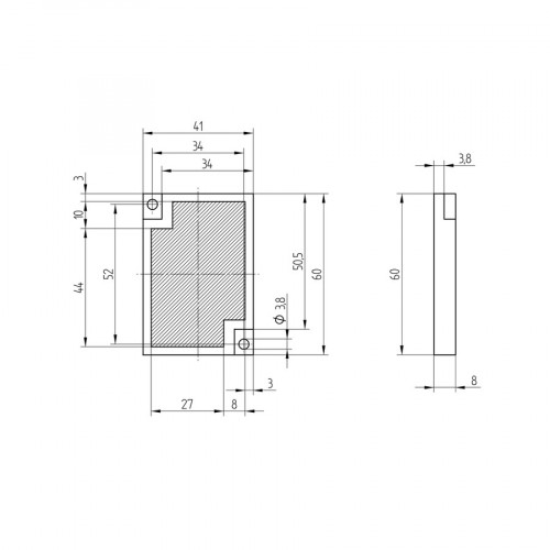 RE6040BA Reflector 60 × 41 × 8 mm
