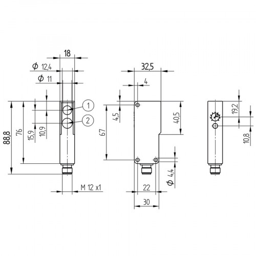HN55NA3 Reflex Sensor with Background Suppression