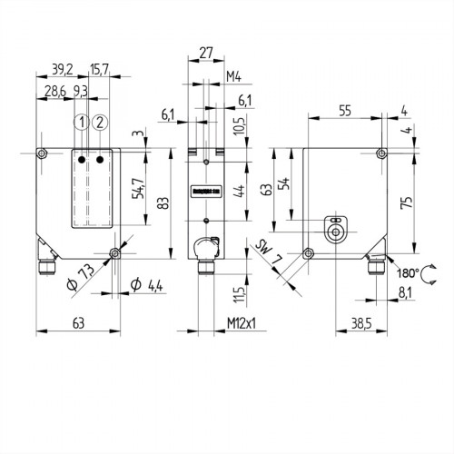 P1EL300 Retro-Reflex Sensor with light band
