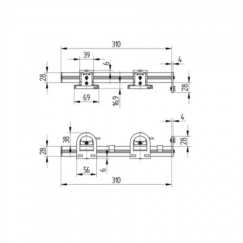 Z2MG002 Muting Set 2 sensors, linear muting