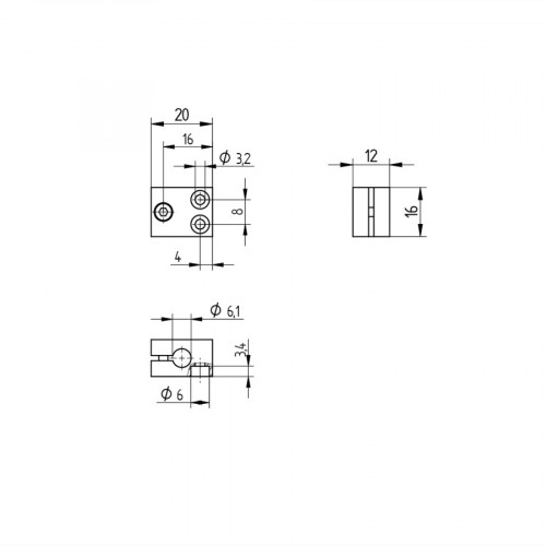 BEF-SET-01 Mounting Set for 32 × 16/22 × 12 mm (K/1K)