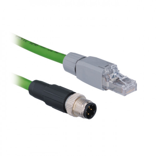 ZAV51R202 Connection Cable M12 × 1; 4-pin, D-coding - RJ45; 4-pin