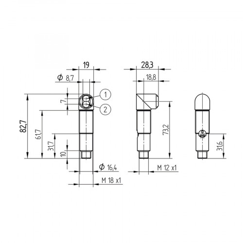 HW12PCT3 Reflex Sensor with Background Suppression