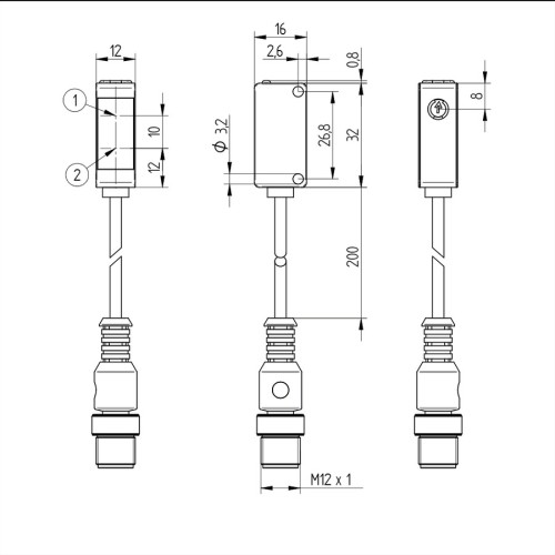 161-156-202 Glass Fiber-Optic Cable Reflex Mode