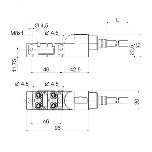 ZAS50R601 Connection Line M12 × 1; 8-pin, X-coding