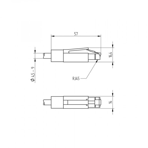 ZAT45NN01 Connector Plug RJ45; 8-pin