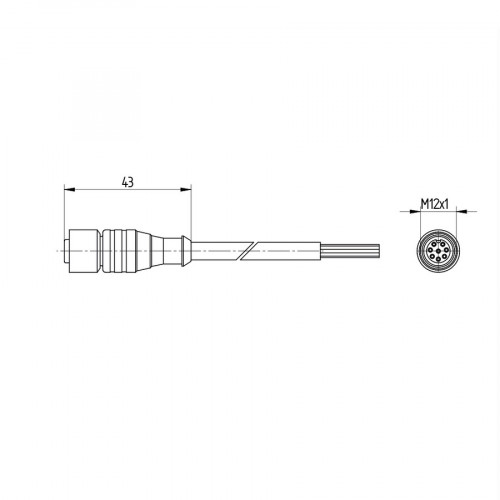 S80-2M Connection Line M12 × 1; 8-pin