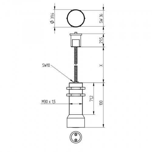 FL3404 Glass Fiber-Optic Cable Reflex Mode for P1XF
