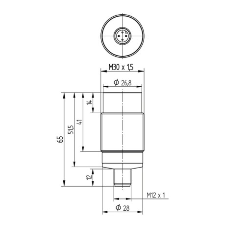 IX250SE65UA3 Inductive Sensor with Full-Metal Housing