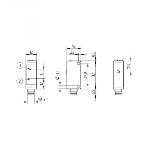 P1KH024 Reflex Sensor with Background Suppression