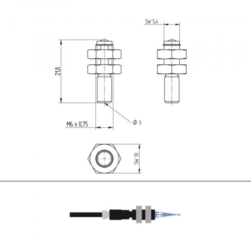LA27 Lens for Plastic Fiber-Optic Cable with Adjustable Light Spot