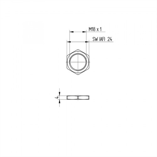 MUTTER-M18-E004 Hex Nut M18 × 1