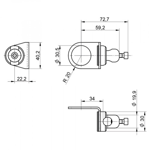 W30S12VA Mounting System for M30 × 1,5