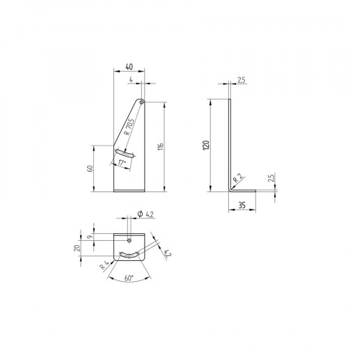 WN Mounting Bracket for 76 × 32,5 × 18 mm (N)
