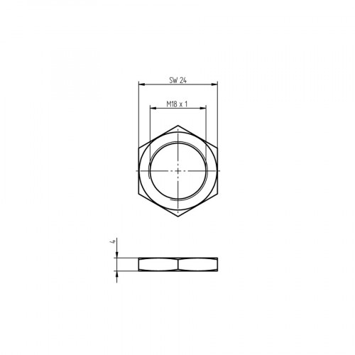 MUTTER-M18-E012 Hex Nut M18 × 1