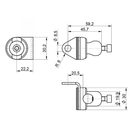 W8S12AL Mounting System for M8 × 1