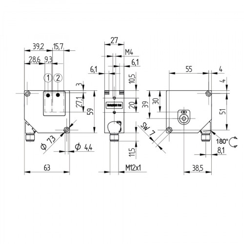 P1EL100 Retro-Reflex Sensor with light band