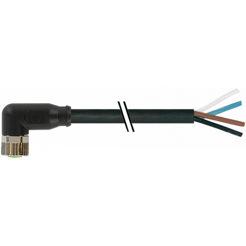 7999-08101-6140200 M8 female 90° A-cod. with cable