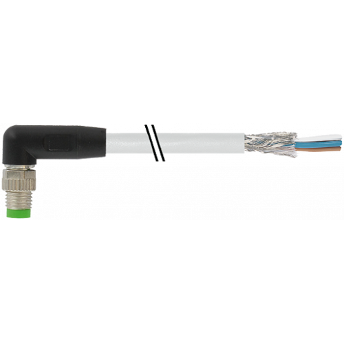 7000-08721-2400030 M8 male 90° A-cod. with cable shielded