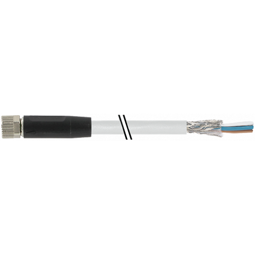 7000-08741-2000500 M8 female 0° A-cod. with cable shielded