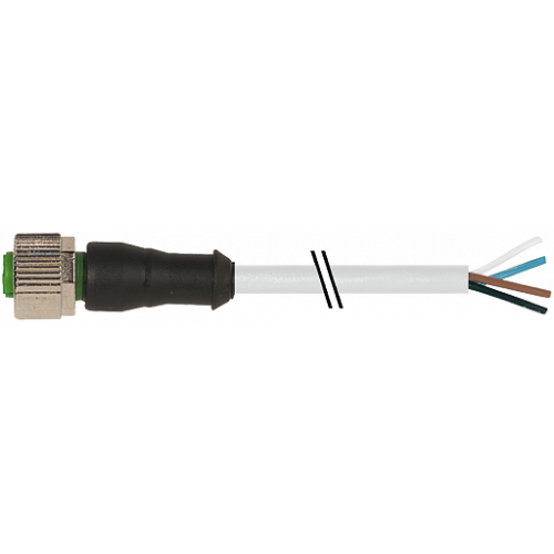 7002-12221-2140300 M12 female 0° A-cod. with cable V2A