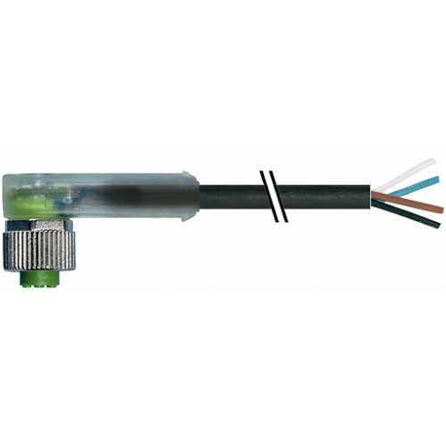 7356-12411-6341500 M12 female 90° with cable LED