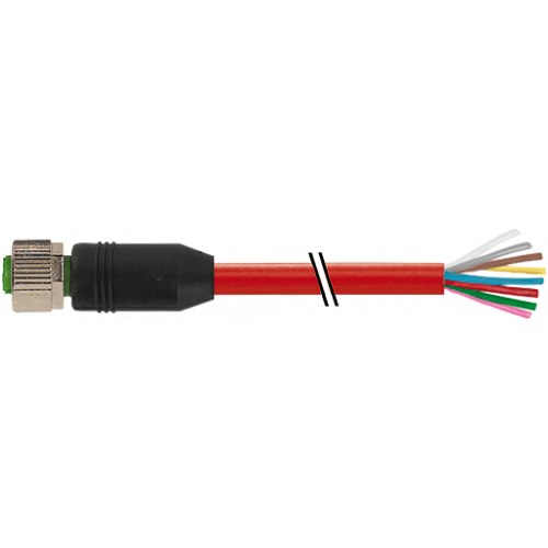 7000-17041-7180300 M12 female 0° A-cod. with cable
