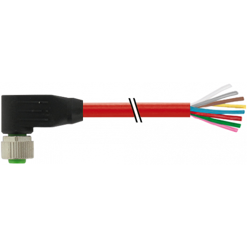 7000-17061-7180300 M12 female 90° A-cod. with cable