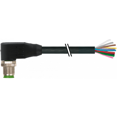 7000-19021-7020500 M12 male 90° A-cod. with cable