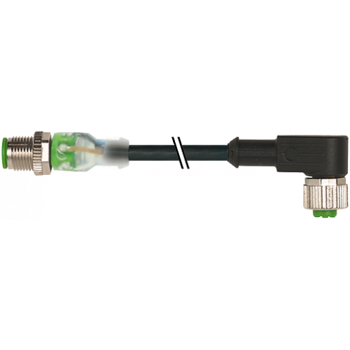 7356-40132-6540300 M12 male 0° LED / M12 female 90°