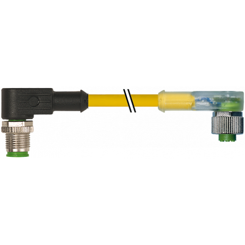 7000-40401-0530030 M12 male 90° / M12 female 90° A-cod. LED