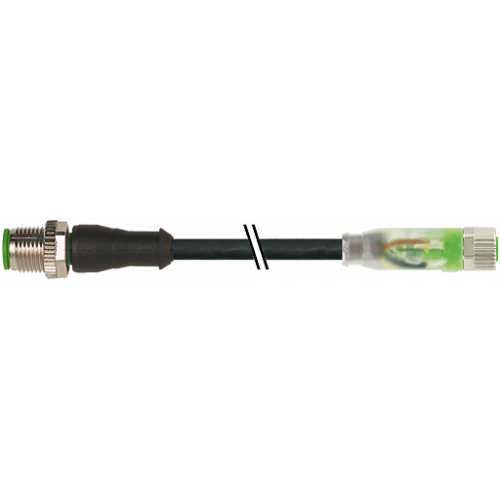 7000-40571-6500030 M12 male 0° / M8 female 0° A-cod. LED