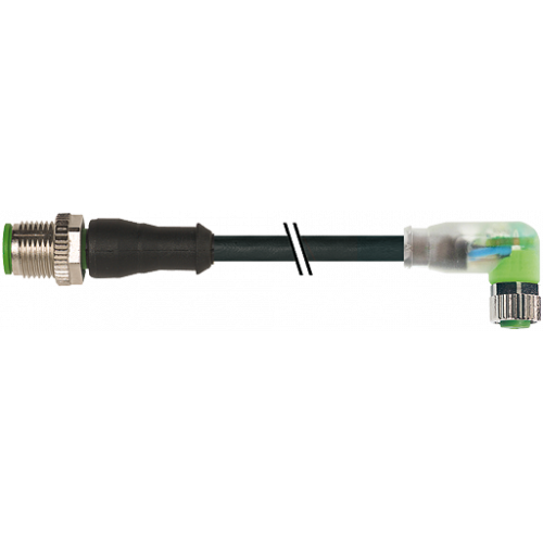 7001-40641-6300100 M12 male 0° / M8 female 90° LED