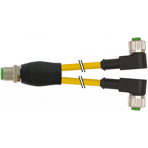 7000-40741-0530030 Y-Distributor M12 male / M12 female 90° A-cod.