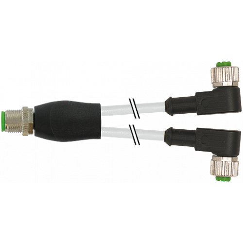 7000-40741-2130030 Y-Distributor M12 male / M12 female 90° A-cod.